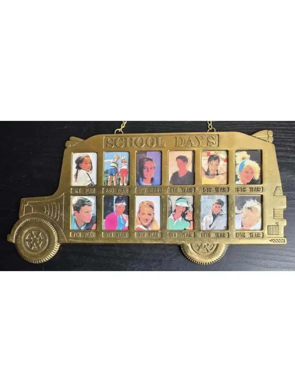 Vintage School Bus Photo Frame for 12 School Years